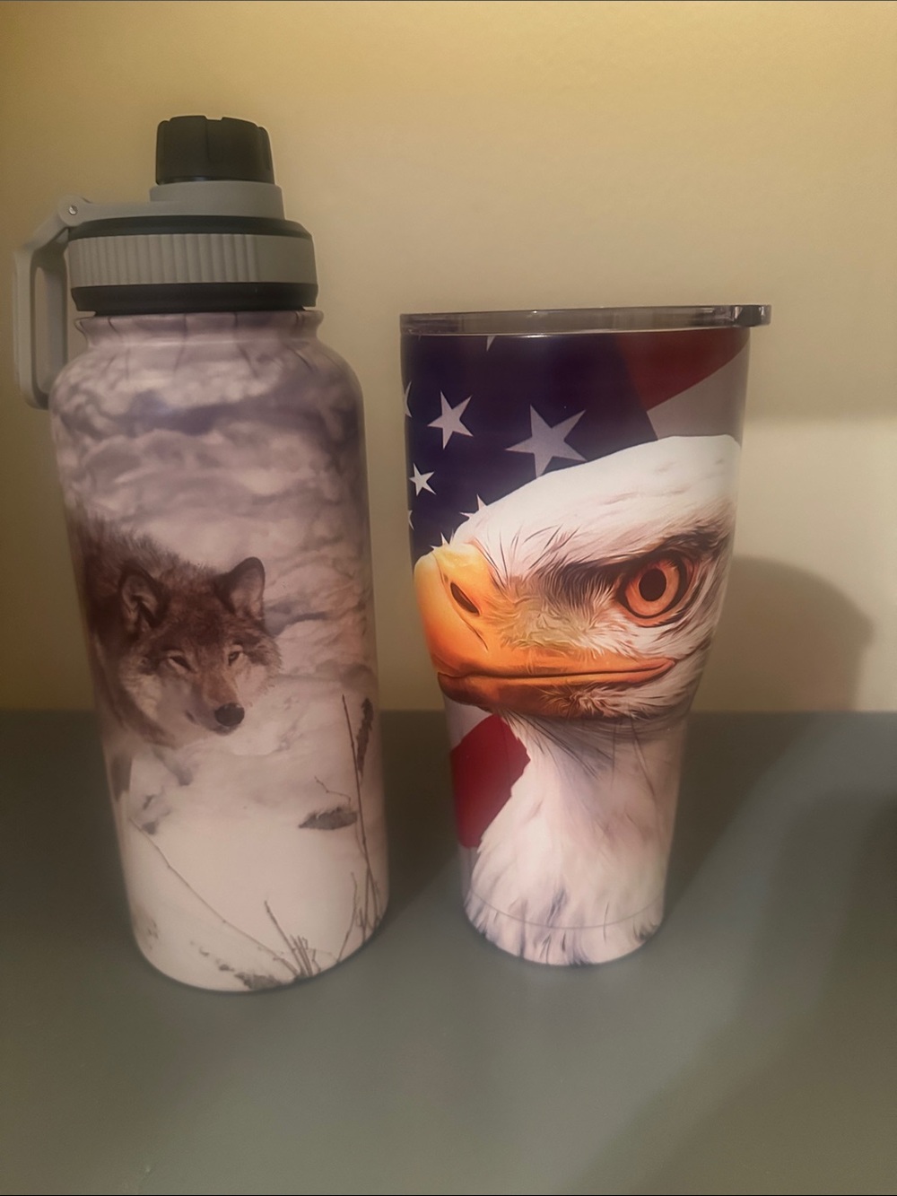 Set of insulated tumbler and water bottle both stainless steel